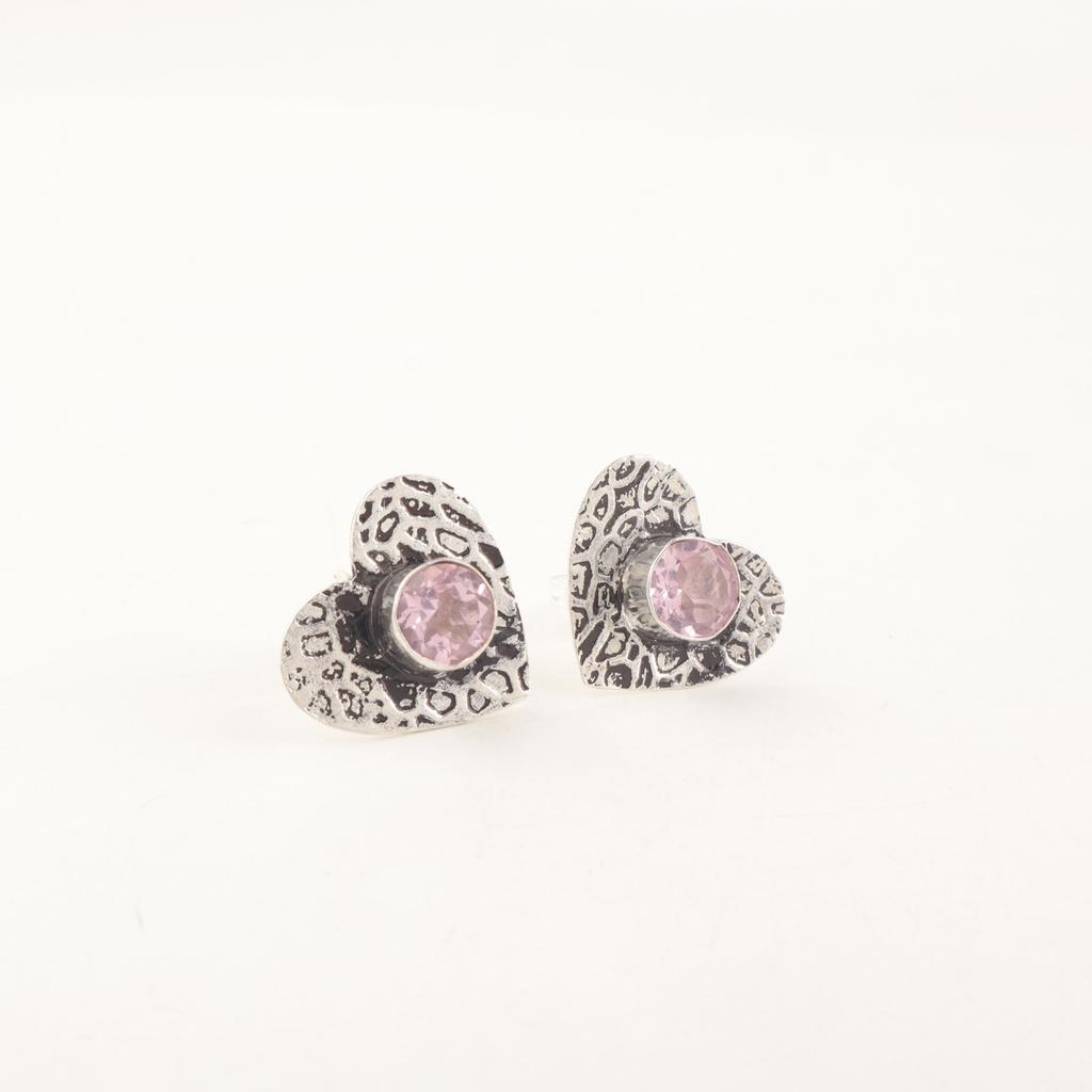 Rare Morganite Gemstone 925 Sterling Silver Jewelry Handmade Wedding Stud 0.6" EE-143-6