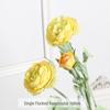 European Flocked Peony with Dew-Lotus Finish - Artificial 3-Head Flower for Home or Wedding Decoration