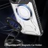 KEYSION Transparent Magnetic Case for TECNO Pova 5 Pro 5G Silicone+PC Heavy Duty Shockproof Phone Cover for for Tecno Pova 5 5G