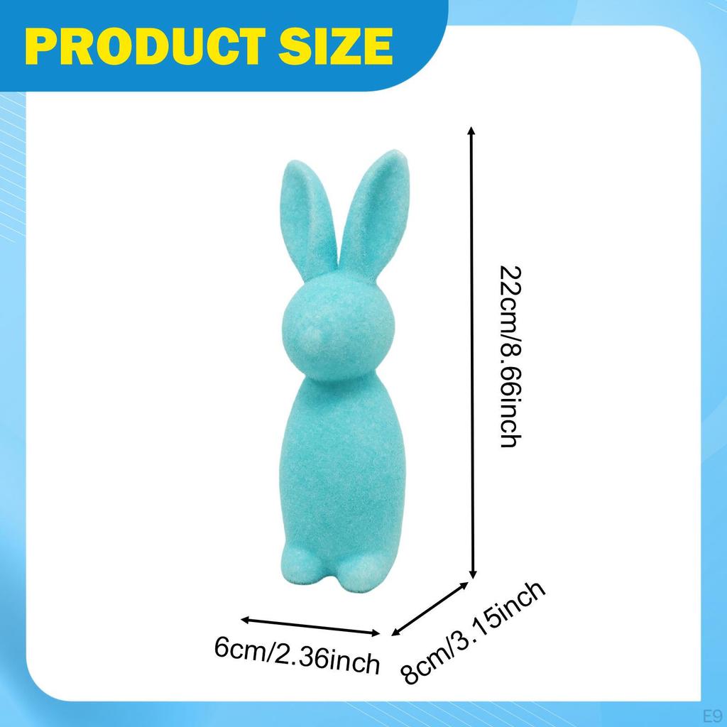 22cm Flocked Bunny Easter Decoration Decor, Festive Decor Flocking Figurine for Party