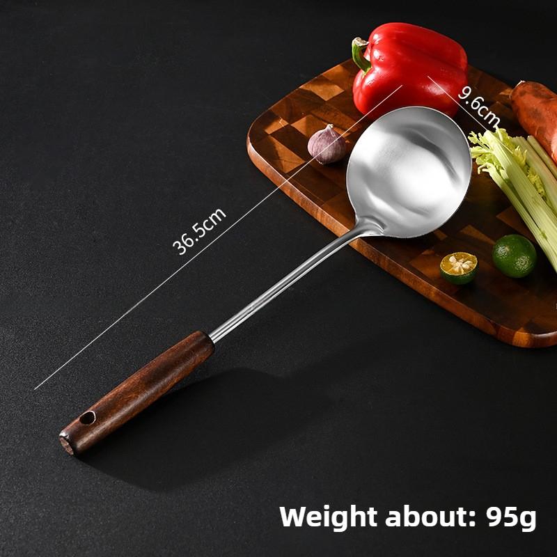 304 Stainless Steel Spatula Household Wooden Handle Utensils High Temperature Colander Shovel Kitchen Utensils Set Spoon Kitchen Utensils