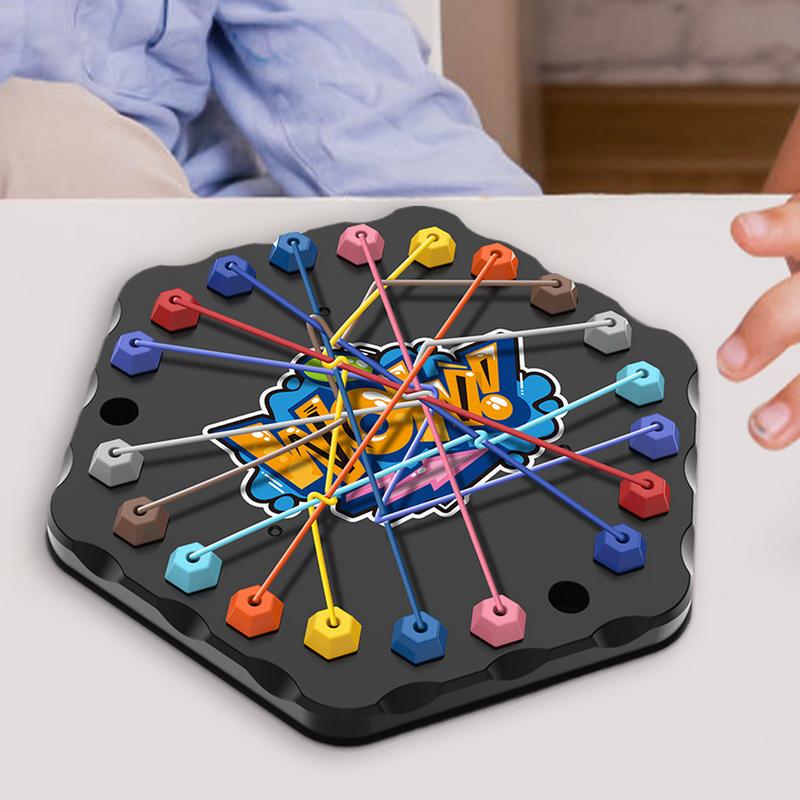Rope Puzzle Game Interactive Untying Rope Challenge Strategy Board Game Educational String Fine Motor Skills Parent Child Lacing чёрный
