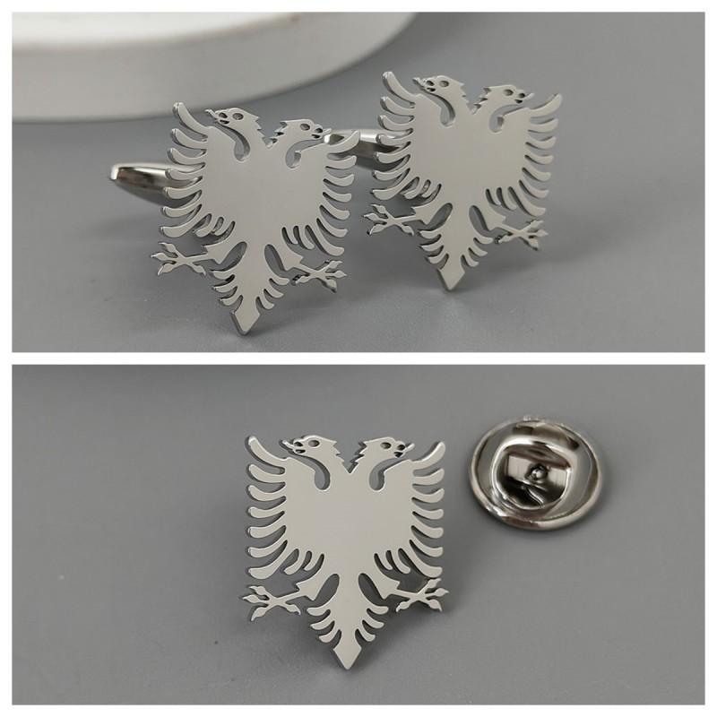 Double Headed Eagle Brooch Cufflinks Retro Versatile Men's Suit Coat Accessories