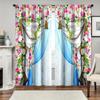 Gorgeous European Printed Curtains Study Room Kitchen Area Living Area Dorm Room Rod Pocket Window Drapes Bed Room Accesso