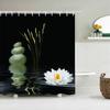 Beautiful Colorful Flower Printed Shower Curtains Frabic Zen Stone Floral Waterproof Polyester Bath Curtain With Hooks 180X180cm