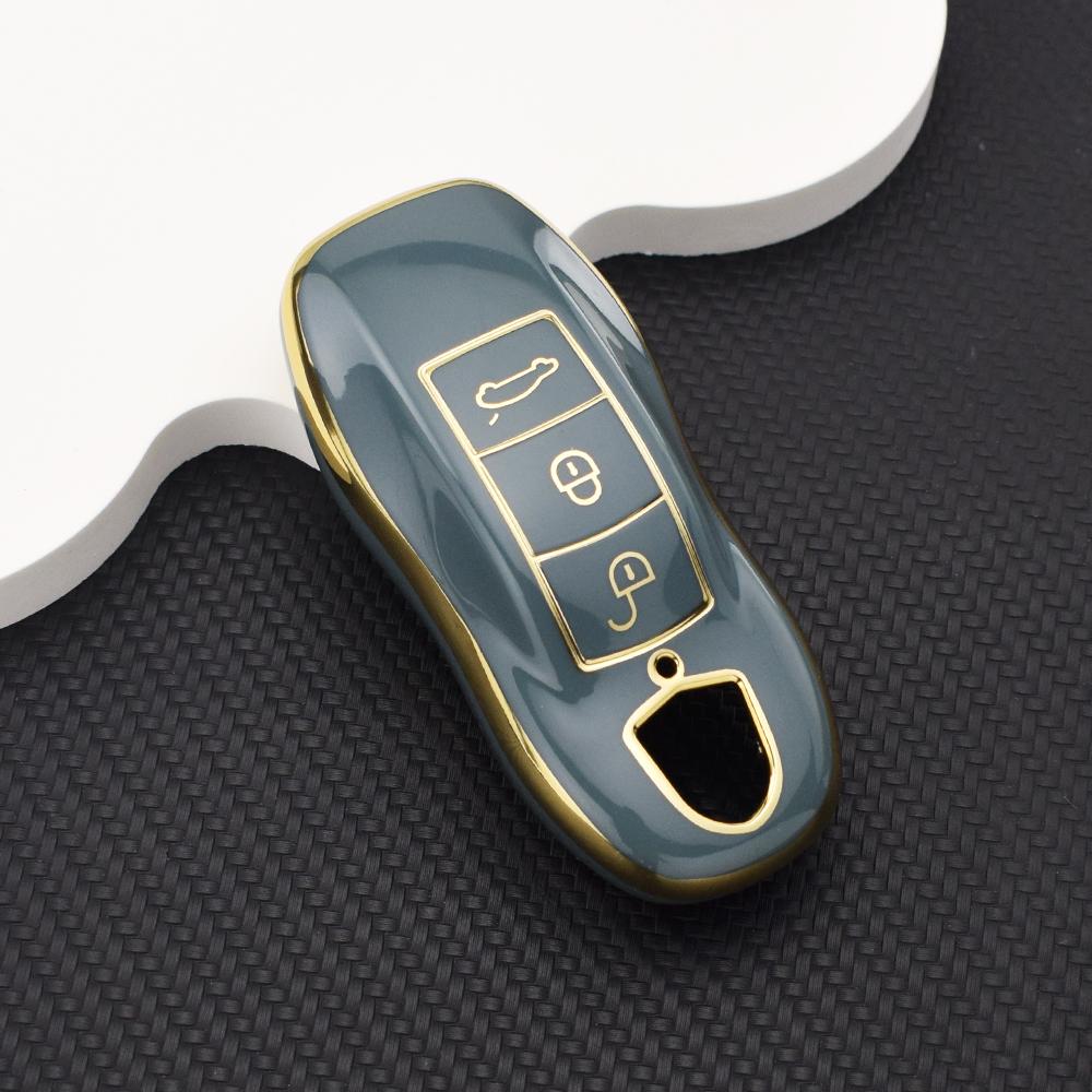 3 Buttons Full Protection Key Case Cover For Porsche Cayenne Macan Panamera 911 718 Cayman 918 958 Remote Key Fob Shell