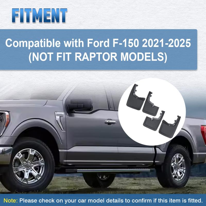 For Ford F-150 -2025 ( Not Fit Raptor Models) Front and Rear Wheel Fender Accessories PP Fender Splash Guards