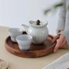 American Walnut Tray Fruit Tray Solid Wood Circular Shaped Household Water Cup Tea Cup Tray Japanese Wooden Plate Tableware