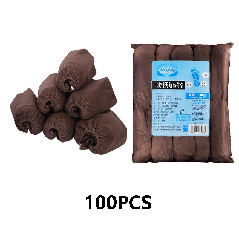 100Pcs Disposable Non-Slip Shoe Covers Thick Nonwoven Arctic-Proof Degradable for Home Hospital Visits Banya Sauna Protection