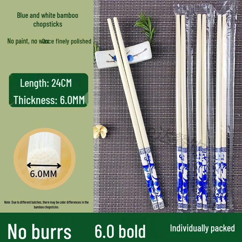 

Thickened Blue & White Porcelain Disposable Chopsticks Set