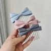 Korean Style Sweet Bow Bangs Clip Hair Comb – Elegant Fabric Hair Accessory for Women
