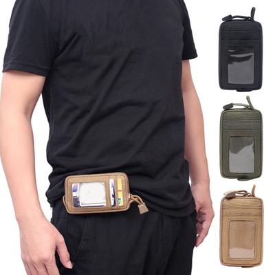Bolsa de Cintura Portátil com Porta-Cartão Transparente Impermeável Multifuncional para Pendurar Ferramentas EDC Porta-Moedas Chaves Bolsa de Armazenamento Acessórios para Acampamento ao Ar Livre Caminhada