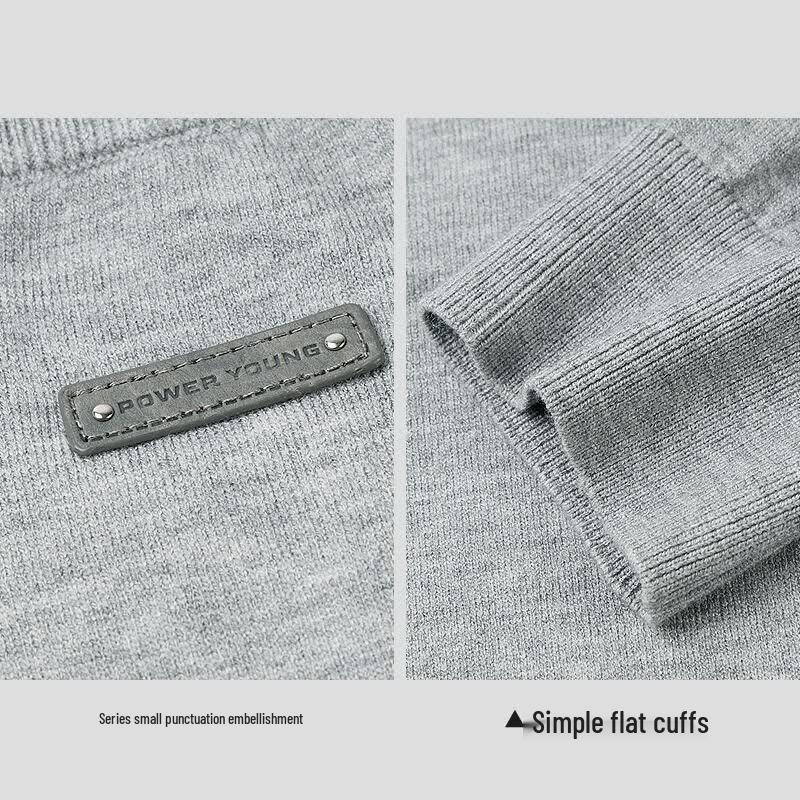 HLA Men's Round Neck Comfortable Knit Sweater