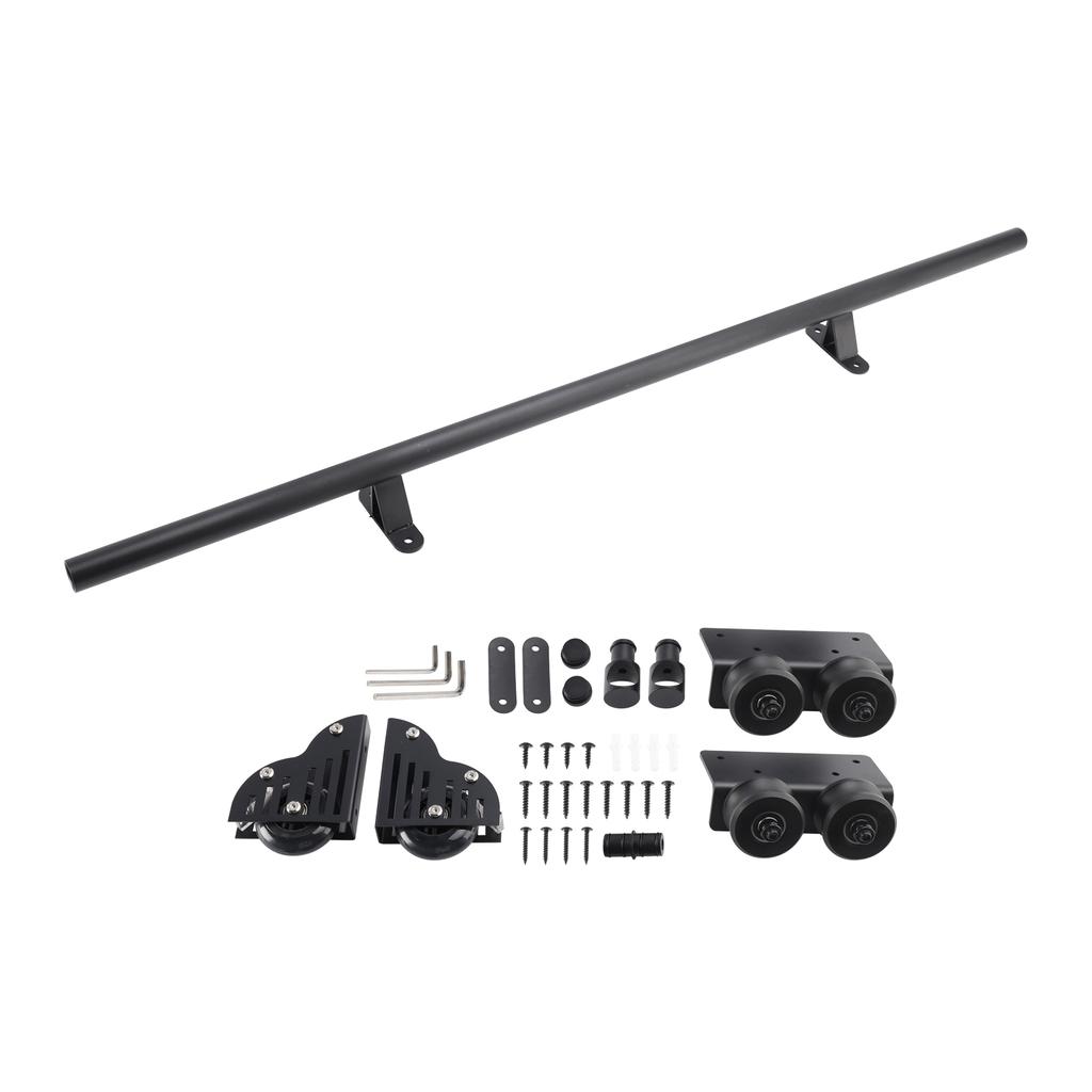 Rolling Library Sliding Ladder Hardware Kit with Brake 3.3FT Round Tube