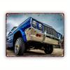 Juguetes de Hombre Verdadero Cartel Metálico de Coche Lowrider Azul Brillante Vintage, Decoración de Pared de Lata de Aluminio para Sala de Estar, Dormitorio, Oficina, Bar