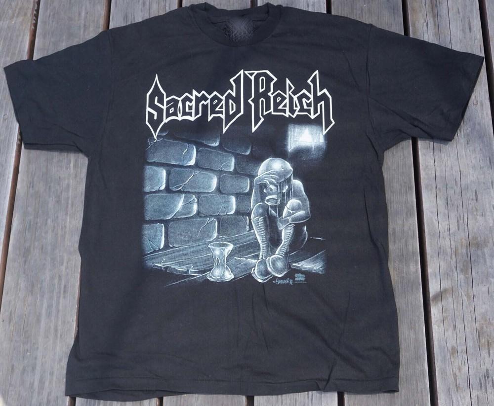 Vintage Sacred Reich Band Cotton All Size Black Unisex Classic Tee Shirt BL083 Unisex T-Shirt S