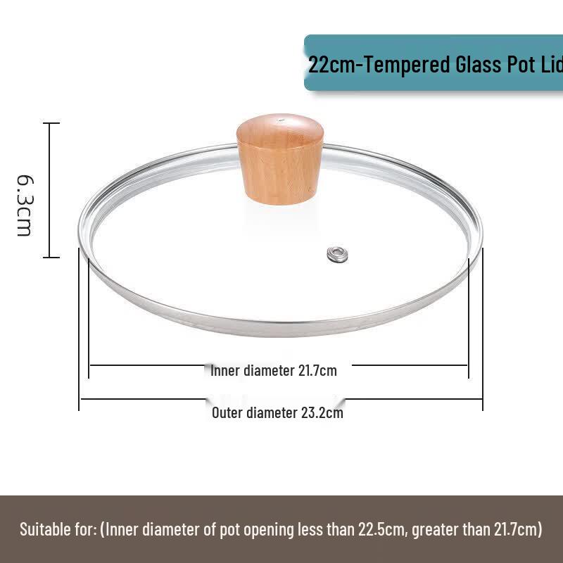 Qiwei Household Stainless Steel & Glass Pot Lid