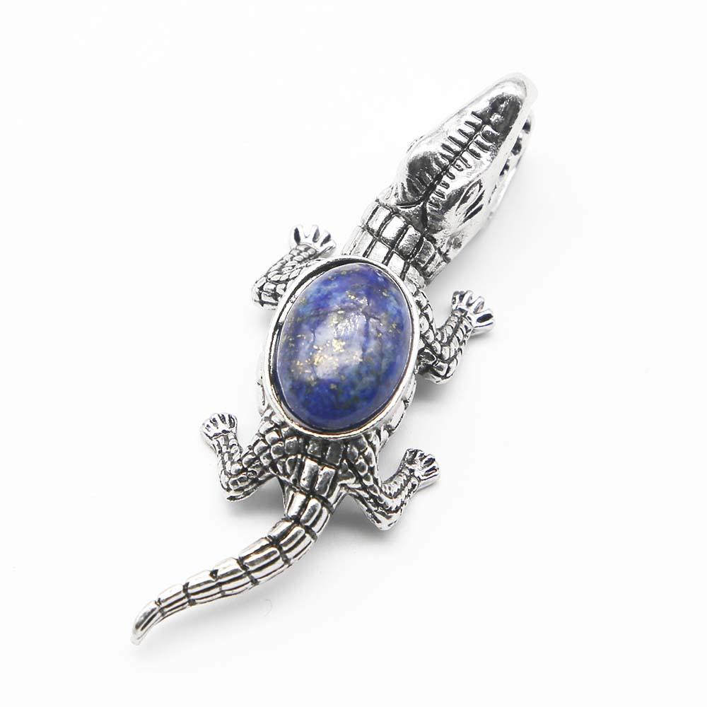 

Natural Stone Crocodile Shape Pendants For Making Jewelry Alloy Crocodile Natural Stone Pendants For Diy Necklaces Gifts Jewelry лазурит
