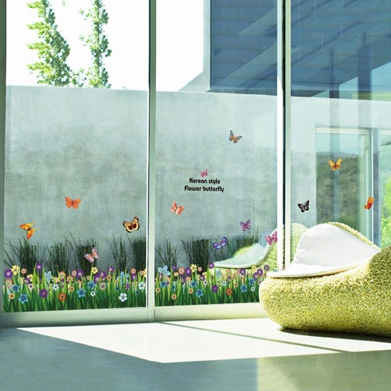 Schmetterling Gras Blume DIY Abnehmbare Kunst Vinyl Zitat Wandaufkleber Aufkleber Wandbild Zuhause Zimmer