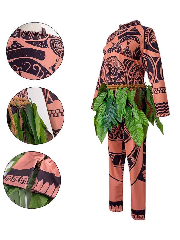 Moana and Maui Cosplay Costume Set for Halloween