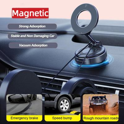 Anti Drop Vacuum Magnetic Mobile Phone Holder Powerful Suction Cup Adjustable Stand Stable Bracket For Car Dashboard Windshield