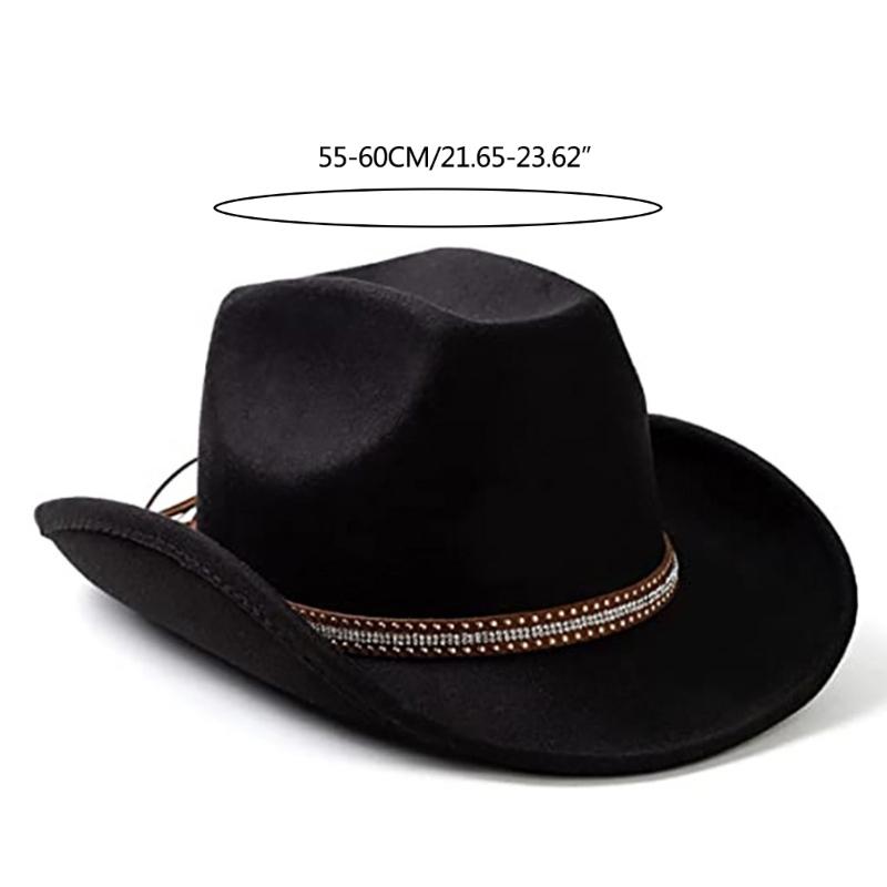 Cowboy Hat Wide Brim Knight Hat for Disco House Cocktail Parties Vacation Simple Style for Comedian Actor