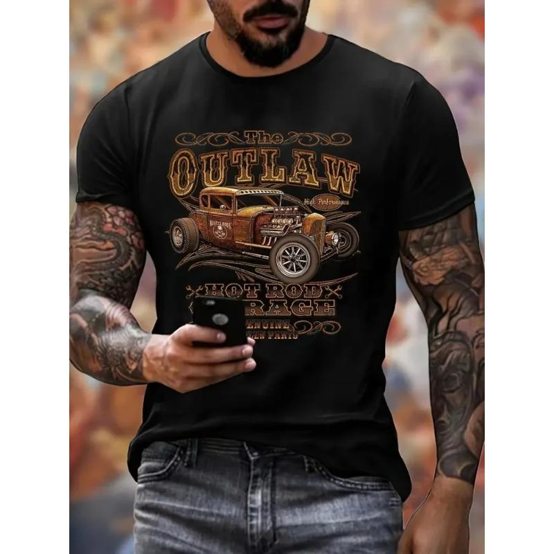 Summer Men Creative Crew-neck Short-sleeved T-shirt Melting Rubik Cube Print Casual Fashion Top Suitable For Outdoor Activities