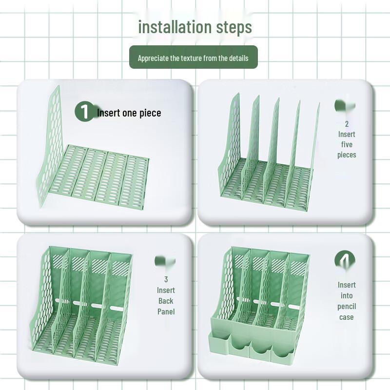 Desktop File & Book Organizer with Pen Holder