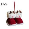 Knitted Plush Reindeer Decor Soft Christmas Boot Ornament, Decorative Indoor Winter Wonderland Hanging Pendant for Xmas Tree, Holiday Party