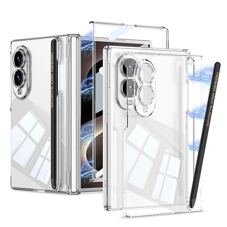 Magnetic Phone Case with Hinge and Integrated Pen Slot for Samsung Z Fold8, Comes with A Pen, Full Protective Cover