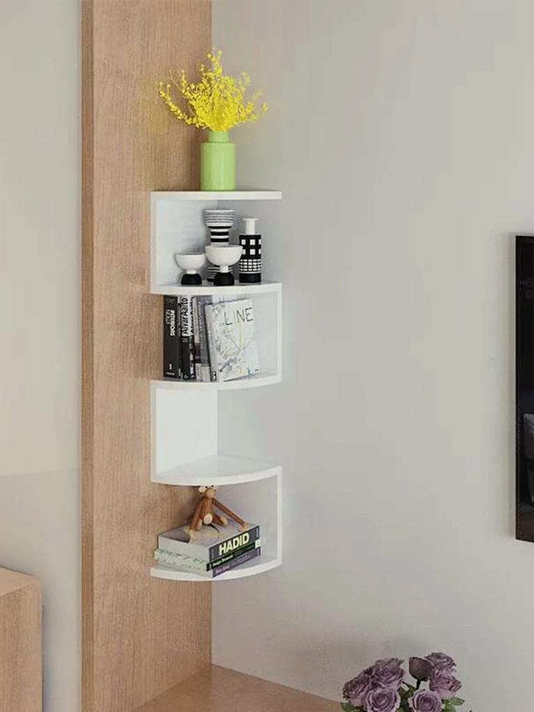 Corner Shelf - 5/2-Tier Corner Floating ShelvesWall Easy Assemble Wall Corner Shelves Bedrooms Living Room Decorations Bookcase