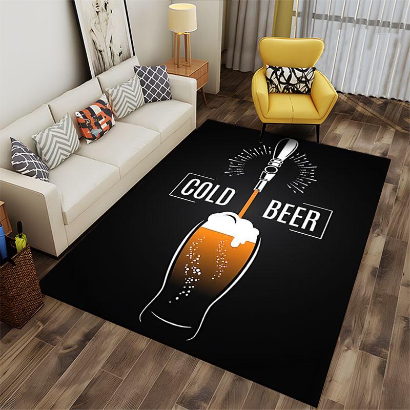 Kaltes Bier Zapfhahn Design Teppich geeignet als rutschfeste Matte für das Wohnzimmer oder Schlafzimmer Sofa