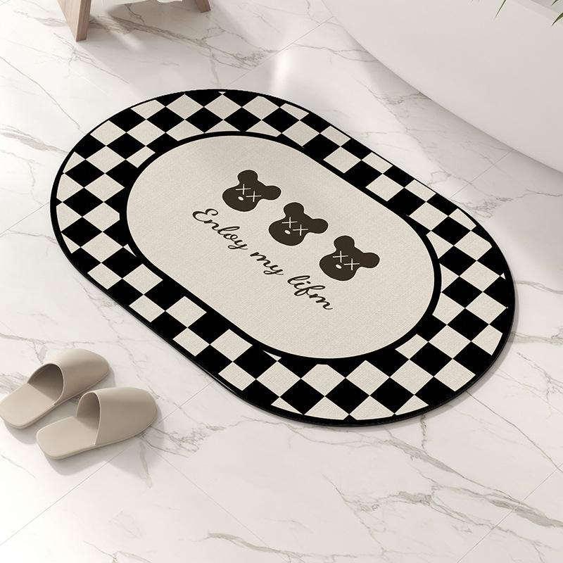 Badezimmerbodenmatte, Diatomeenerde saugfähige Fußmatte, WC-Teppich, Toilettentürmatte rutschfest Eingangstürmatte