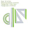 Strong Aluminum Ruler Set 1 Straight 2 Triangles 1 Protractor School Homework Art Projects Measure for Kids Adults