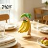 Tropical Kitchen Decor Wooden Banana Hanger, Coconut Tree Shape, with Metal Hook, Fruit Stem Hanger Theme Stable Base Rack, for Countertop Solid Wood
