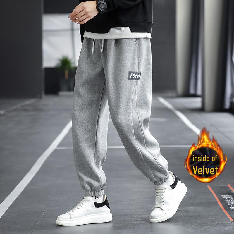 

Чоловічі вільні оксамитові спортивні штани великих розмірів – повсякденний спортивний одяг осінь/зима для великих і високих L