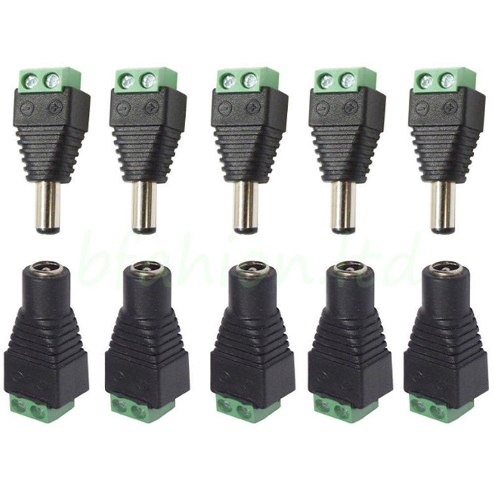 Femmina COPPIA DC Potenza Presa Jack Connettore 2.5 mm Maschio 2.1 mm