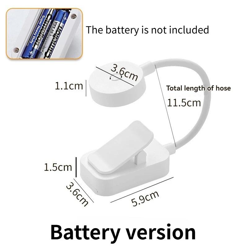 Mini USB Rechargeable Clip‑on LED Reading Light, 3 Modes Adjustable Portable Book Lamp for Bedroom & Travel