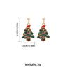 Festive Star Layered Dangle Earrings Women Zinc Alloy Drop With Christmas Tree Hat Design Oil Paint Finish