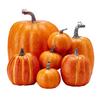 7 Pcs Artificial Pumpkins Assorted Sizes Faux Foam Pumpkin Crafts Farmhouse Rustic Fall Table Centerpiece for Halloween Mantel Shelf Decoration
