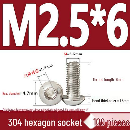 ISO7380 Stainless Steel Hex Drive Dome Head Screws - M2 to M16