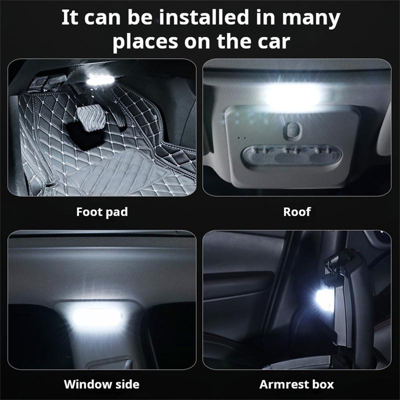 8LED Wireless Touch Light Car Interior USB Reading Light Rechargeable Magnetic Base Auto Roof Trunk Ceiling Lamp 5V