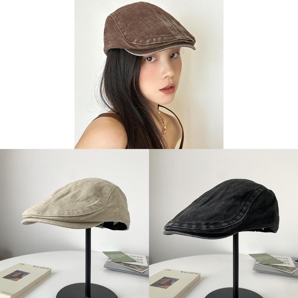 Vintage Denim Flat Cap With Breathable Cotton For Women Summer Casual Fashion