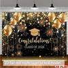 Two-dimensional flat banner 1-piece banner for graduation ceremony including balloons fireworks and