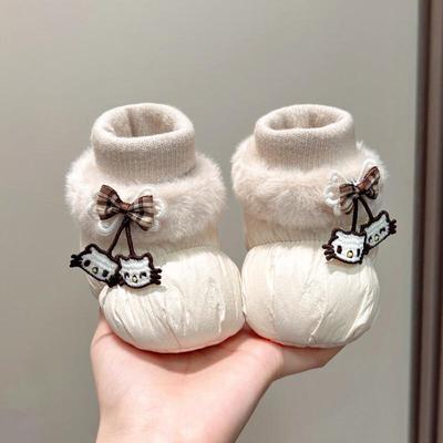 Winter Baby Girl's Warm Cotton Pre-Walker Shoes, 3-12 Months, Soft Sole
