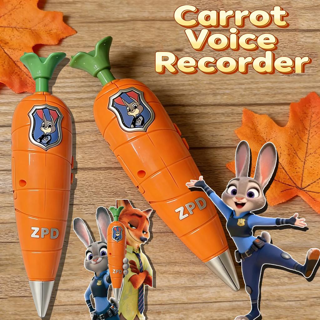Zootopia Wortel Opname Pen Plastic 15cm Kan Geluid Opnemen Feest Interactieve Props Cartoon Cadeaus Leuk Creatieve Speelgoed