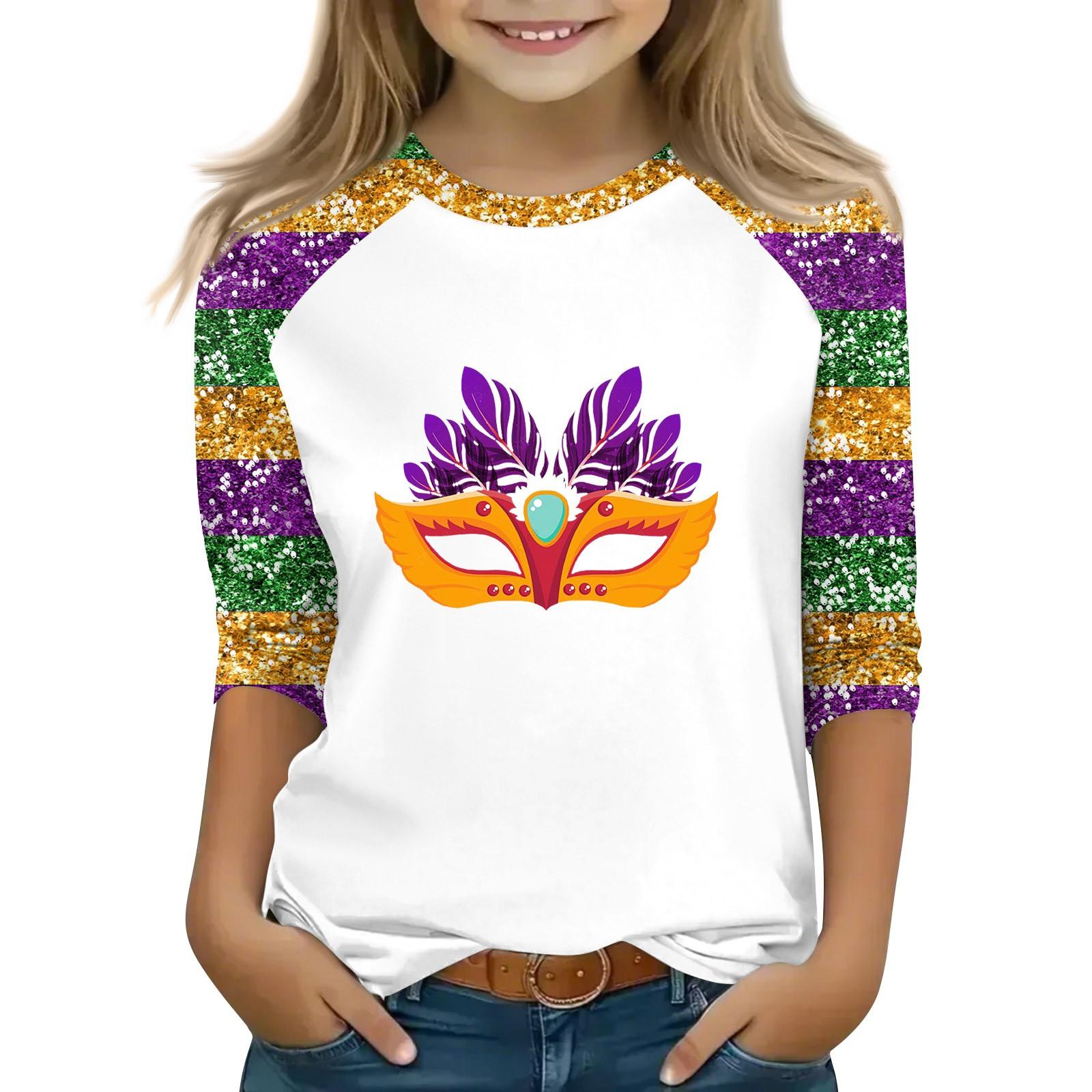 

Дитяча футболка з рукавом 3/4, повсякденна футболка з круглим вирізом, пуловер, блузка 120 рожевий