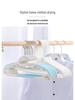 Non-slip, no-mark, reinforced plastic clothes hanger with no shoulder bumps for home use and air drying.