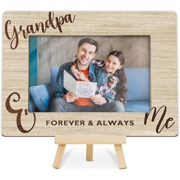 DETIHO Dad Picture Frame, Father's Day Picture Frames, Best Daddy Ever Gift,Birthday Gifts, We Love You Dad Photo Decor, Fit 4x6 Photo Wooden