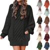 Women's Fashion  And Winter Round Neck Long-Sleeved Warm Sweater Top